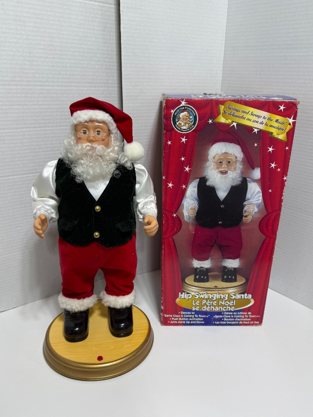 Gemmy Animatronic Santa Hip Swinging - Sings "Coming to Town" Tested w/Box 1998